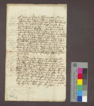 Revers des Johann Ulrich Schumacher bei seiner Einsetzung als Kaplan beim Domstift Basel.