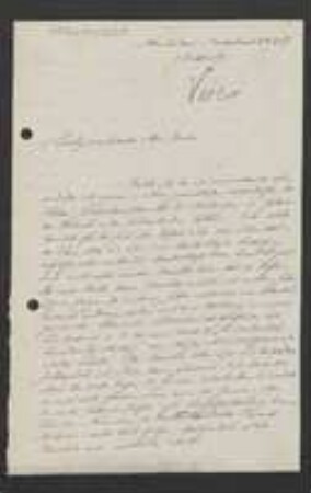 Brief von Hugo de Vries an Unbekannt