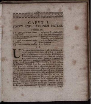 Caput I. Vocum Explicationem Sistens.