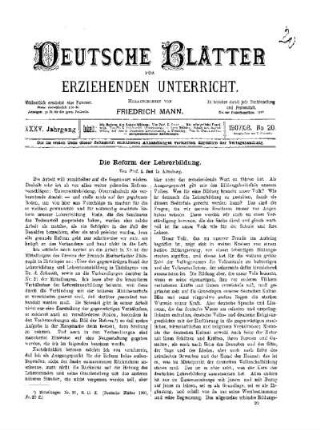 Die Reform der Lehrerbildung