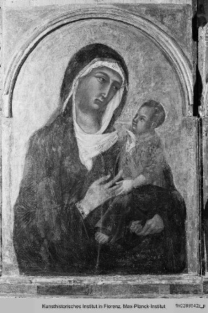 Maria mit Kind - Triptychon, Mitteltafel: Halbfigur Mariens mit Kind