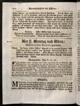 572-587, Am II. Sonntag nach Ostern / Misericordias Domini genannt.