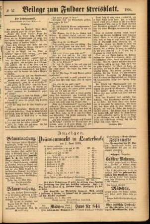 Zweite Ausgabe vom Donnerstag, den 17. Mai 1894.