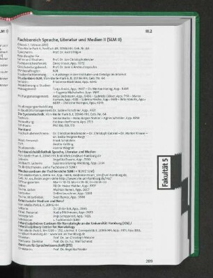 Fachbereich Sprache, Literatur und Medien II (SLM II)