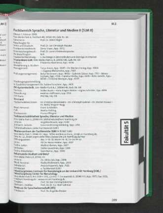 Fachbereich Sprache, Literatur und Medien II (SLM II)