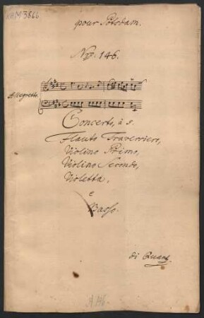 Konzerte; fl, strings, bc; E-Dur; QV 5:108