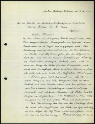A. Brueckner an G. Karo