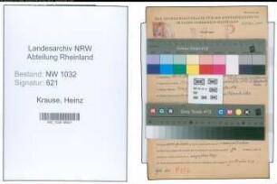 Entnazifizierung Heinz Krause , geb. 24.10.1902 (Betriebsassistent)