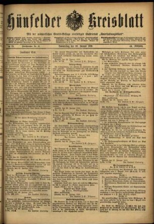 Ausgabe vom Donnerstag, den 30. Januar 1919.