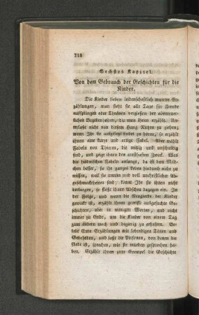 Sechstes Kapitel. Von dem Gebrauch der Geschichten für die Kinder.