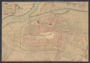 Plan von der Stadt Aussig aus Böhmen in Leitmeritzer Craisse