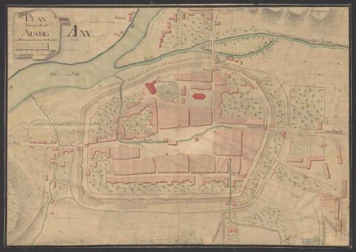 Plan von der Stadt Aussig aus Böhmen in Leitmeritzer Craisse