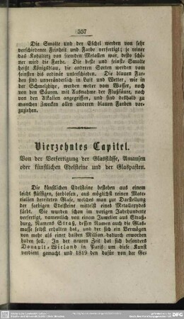 Vierzehntes Capitel. Von der Verfertigung der Glasflüsse, Amausen oder künstlichen Edelsteine und der Glaspasten