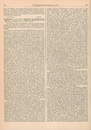 423-425 [Rezension] Hundeshagen, Carl Bernhard, Calvinismus und staatsbürgerliche Freiheit