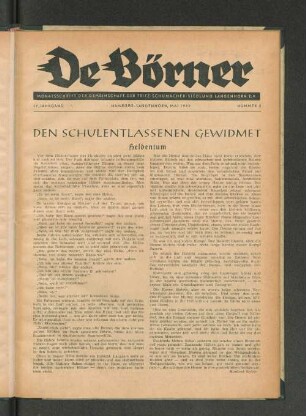 17. Jahrgang, Hamburg-Langenhorn, Mai 1952, Nummer 5