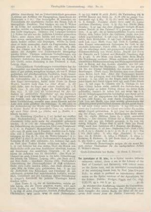 272-274 [Rezension] The Apocalypse of St. John, in a Syriac version hitherto unknown