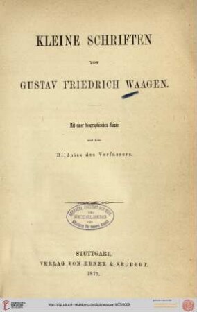 Kleine Schriften