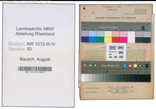 Entnazifizierung August Bausch , geb. 23.07.1897 (Kaufm.Angest.)