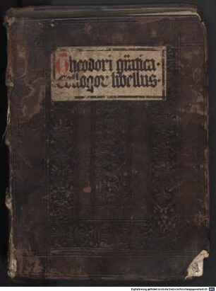 Theodori Gazae Thessalonicensis, Grammaticae institutionis libri duo : nempe Primus & Secundus