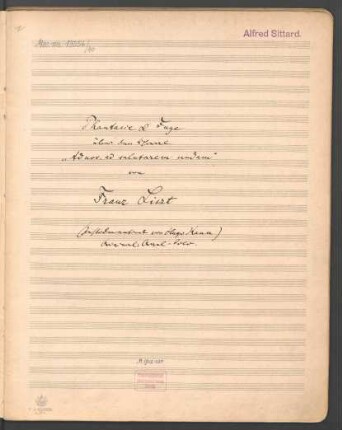 Ad nos ad salutarem undam. Arr; orch, org; c-Moll; R 380