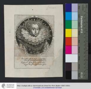Illvstrissimæ Principissæ Ac Dominæ, D. Iacobæ, Marchionissæ Badensis, Io. Gvil Dvc Ivl. Olim Conivgis, Effigies