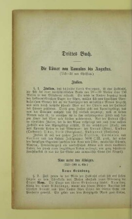Drittes Buch. Die Römer von Romulus bis Augustus. (753 - 31 vor Christus.)