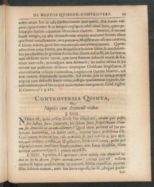 Controversia Quinta, De Nuptiis cum Avunculi vidua