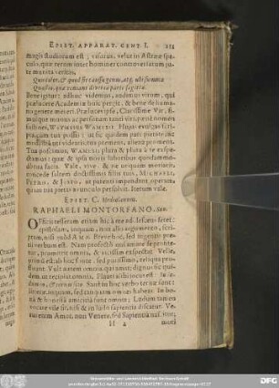 Epist. C. Mediolanum. Raphaeli Montorfano, Suo.