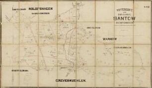 N° VII; Mutterkarte von der Hoffeldmark Santow. D.A. Grevesmuehlen