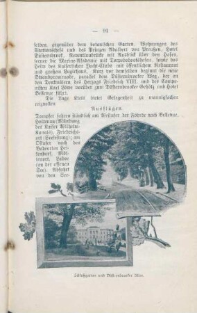 Schloßgarten und Düsternbrooker Allee.