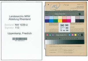 Entnazifizierung Friedrich Uppenkamp , geb. 04.03.1915 (Polizist)