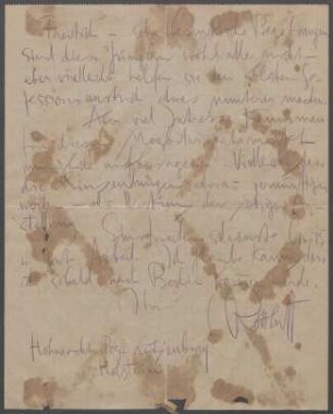 Brief von Karl Schmidt-Rottluff an Georg Kolbe