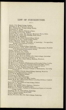 List of Contributors.