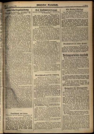 Zweite Ausgabe vom Montag, den 08. Januar 1934.