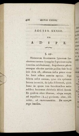 Sectio XXXIII. De Adipe