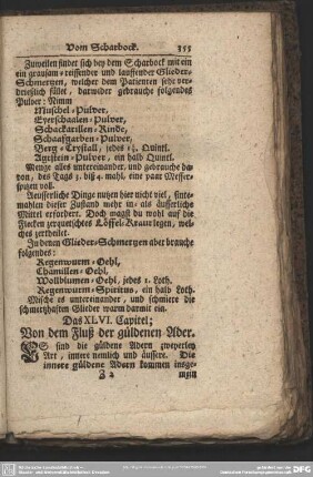 Das XLVI. Capitel; Von dem Fluß der güldenen Ader