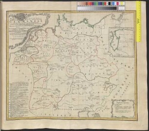 Germania Ecclesiastica seu Imperium Romano Germanicum : in suas tam seculares quam Ecclesiasticas ditiones concinnis coloribus peculiariter distinctum et exhibitum = L' Allemagne, distinguée en ses Cercles et subdivisée en ses Etats