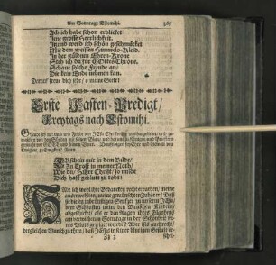[Erste Fasten-Predigt / Freytags nach Estomihi. - Am Char-Freytage.]