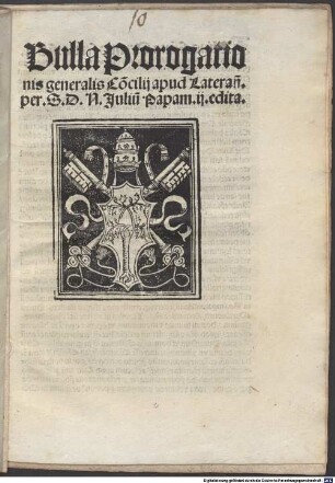 Bulla Prorogationis generalis Concilli apud Lateranum