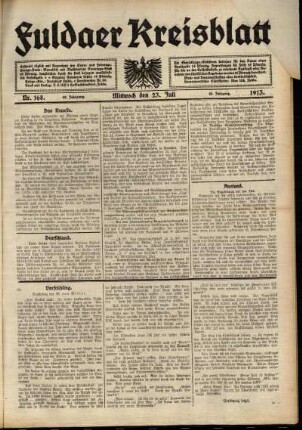 Ausgabe vom Mittwoch, den 23. Juli 1913.