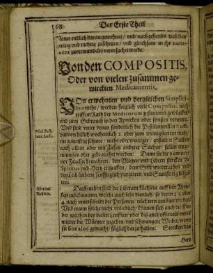 Von den Compositis, Oder von vielen zusammen gewirckten Medicamentis.