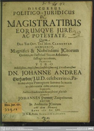 Discursus de magistratibus