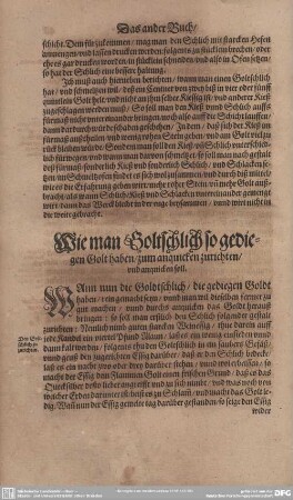 Wie man Goltschlich so gediegen Golt haben/ zum anquicken zurichten/ und anquicken soll.