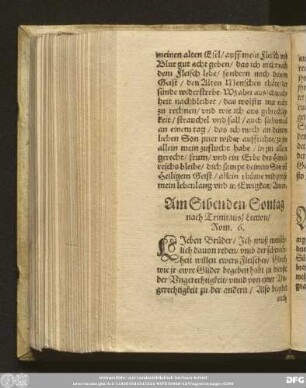 Am Sibenden Sontag nach Trinitatis/ Lection Rom. 6.