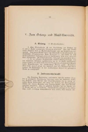 V. Zum Gesang- und Musik-Unterricht.