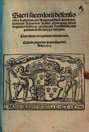 Sacri sacerdotij defensio co[n]tra Lutherum