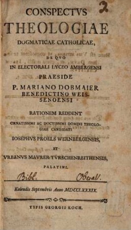 Conspectus theologiae dogmaticae catholicae