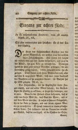 412-423, Eingang zur achten Rede. - Eingang zur eilften Rede.