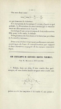 Sur l´enveloppe de certaines droites variables.