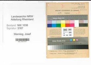 Entnazifizierung Josef Werning , geb. 12.09.1913 (Bahnbeamter)